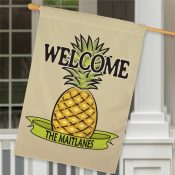 Personalized Pineapple Welcome House Flag