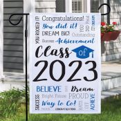 Personalized Class Of Static Word Art with Cap Garden Flag