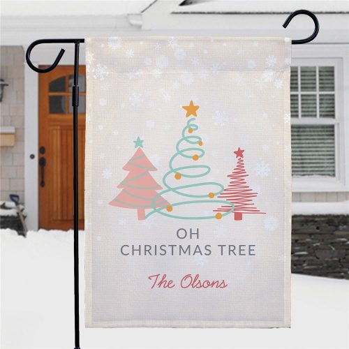 Personalized Pastel Christmas Trees Oh Christmas Tree Garden Flag