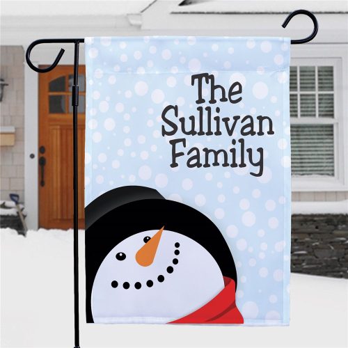 Personalized Snowman Garden Flag