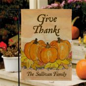 Give Thanks Personalized Garden Flag
