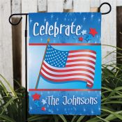 July 4th Celebration Personalized Garden Flag