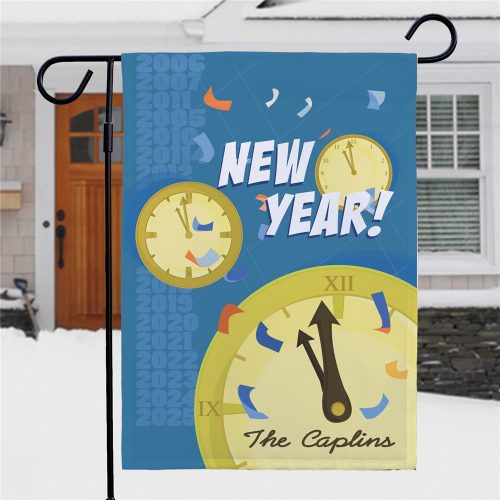 Personalized Happy New Year Garden Flag