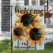 Personalized Sunflower Welcome Garden Flag