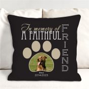 Personalized Faithful Friend Memorial Photo Throw Pillow