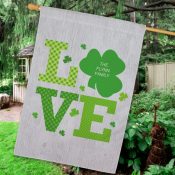 Personalized Shamrock Love House Flag