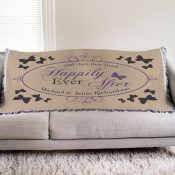 Personalized Butterfly Wedding Tapestry Throw