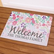 Personalized Floral Family Doormat