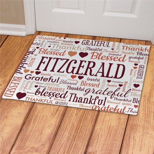 Personalized Grateful Thankful Blessed Word-Art Doormat