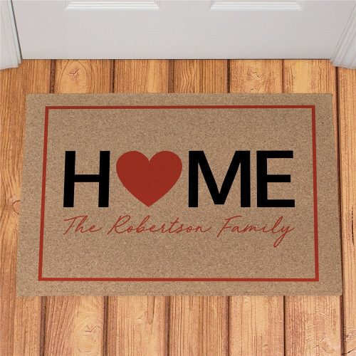 Personalized Home Heart Doormat
