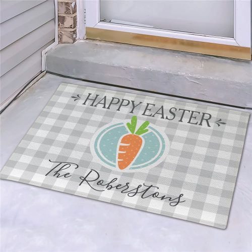 Personalized Happy Easter Carrot Doormat