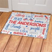 Personalized Fourth of July Word Art Doormat