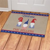 Personalized Patriotic Gnomes Doormat