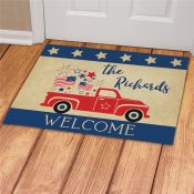 Personalized Patriotic Welcome Truck Doormat