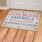 Personalized God Bless America Doormat