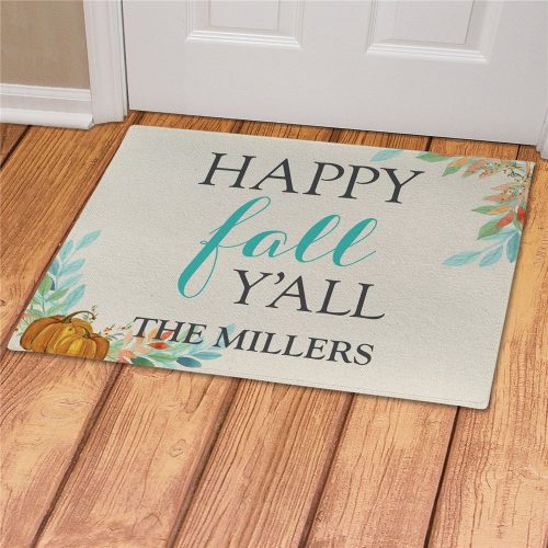 Personalized Happy Fall Y'all Doormat