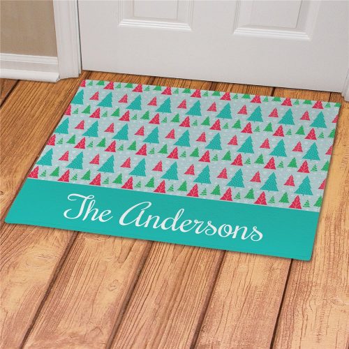 Personalized Christmas Trees Doormat