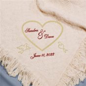 Heart Embroidered Afghan