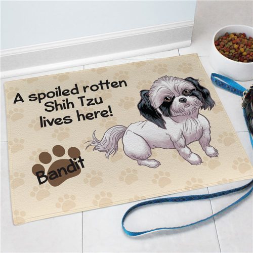 Personalized Shih Tzu Spoiled Here Doormat