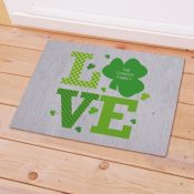 Personalized Shamrock Love Welcome Doormat