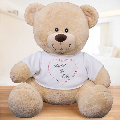 Personalized Heart Couple Teddy Bear