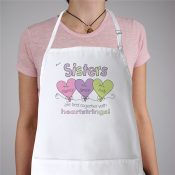 Hearts Strings Personalized Sisters Apron