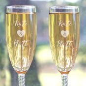 Engraved Bride And Groom Flute Set