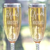 Engraved Champagne Flute Set