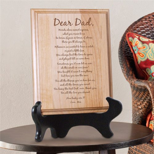 To My Dad Personalized Keepsake Wood Plaque