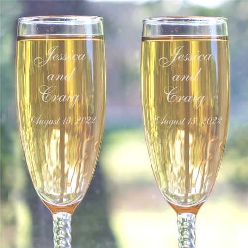 Wedding Couple Personalized Wedding Toasting Flutes