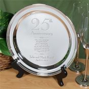 Engraved Wedding Anniversary Silver Plate