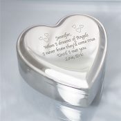 Engraved Silver Heart Jewelry Box
