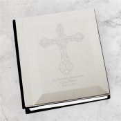 Engraved Cross Silver Photo Album
