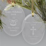 Merry Christmas Glass Ornament