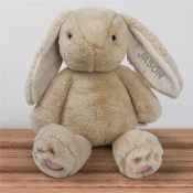 Embroidered Name in Khaki Thread Brulee Bunny