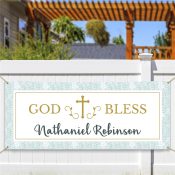 Personalized God Bless Leaves Banner