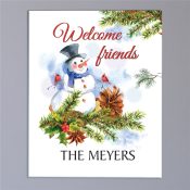 Snowman Welcome Friends 11 x 14 Canvas