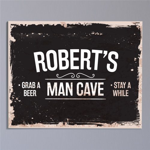 Personalized Grunge Man Cave Wall Canvas