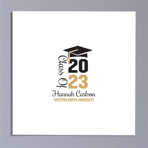 Personalized Grad Cap with Class Of Square Canvas
