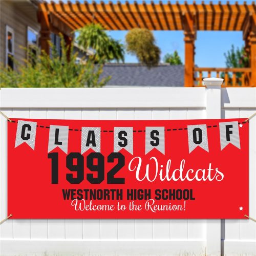 Personalized Congratulations Class Of with Flags Banner