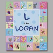 Personalized Baby Boy Alphabet Wall Canvas