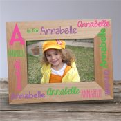 Personalized Alphabet Name Pink Wood Frame