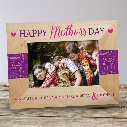 Personalized Happy Mother's Day Words Wooden Picture Frame