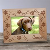 Personalized Bones & Paws Wood Frame