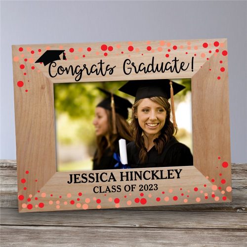 Personalized Confetti Dots Congrats Graduate Picture Frame