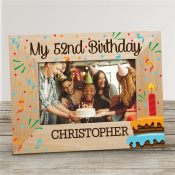 Personalized Birthday Candle & Cake with Confetti Picture Frame