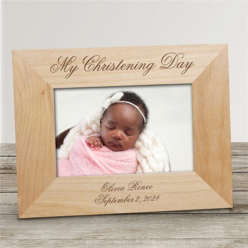 Personalized My Christening Day Wood Picture Frame
