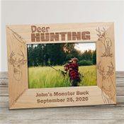 Engraved Deer Hunting Wood Picture Frame