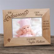 Engraved Godparent Wood Picture Frame