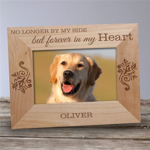 Personalized No Longer By My Side Pet Wooden Picture Frame